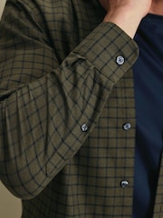 Zaļš - Charles Tyrwhitt dzintara krāsas liela izmēra rūtainais negludināmais tvīla pieguļošais krekls - Attēls 3 no 6