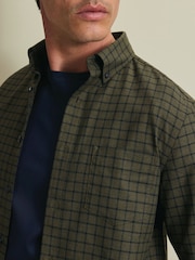 Zaļš - Charles Tyrwhitt dzintara krāsas liela izmēra rūtainais negludināmais tvīla pieguļošais krekls - Attēls 4 no 6