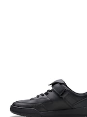 Clarks Black Wide Fit (G) Leather Laser Track Shoes - Image 2 of 8