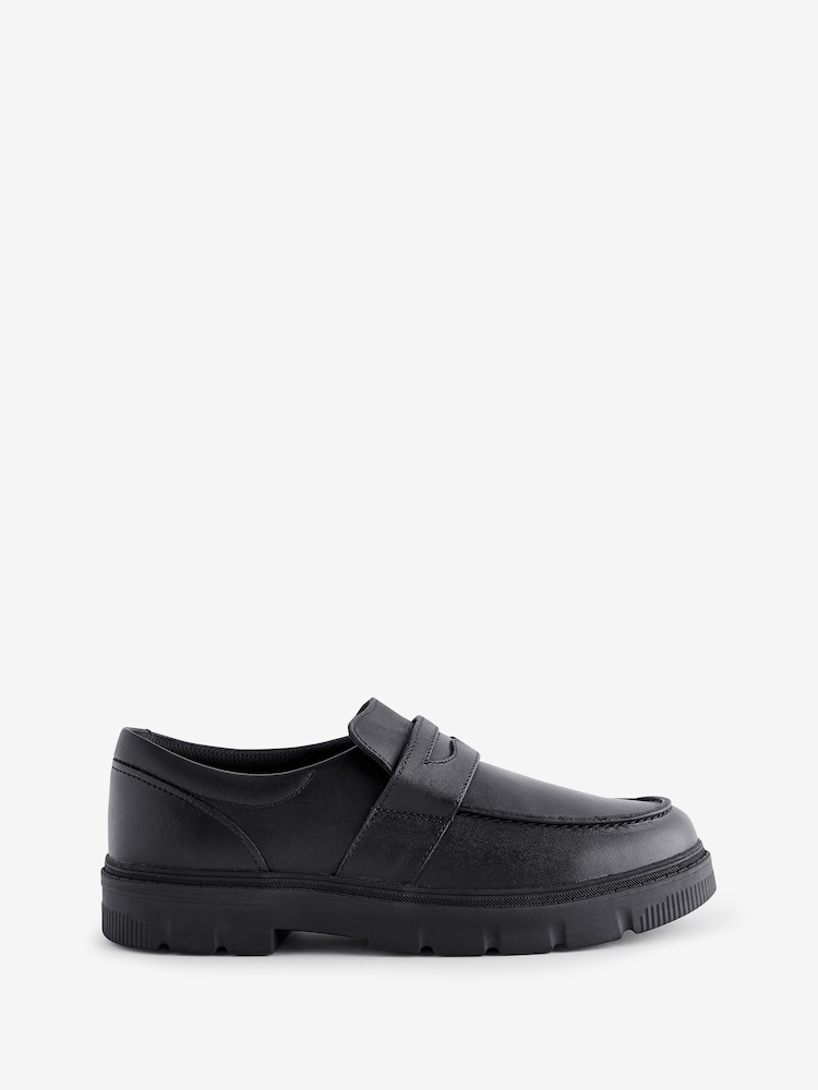 Clarks Black Wide Fit (E) Leather Lorcam Craft Shoes - Image 1 of 8