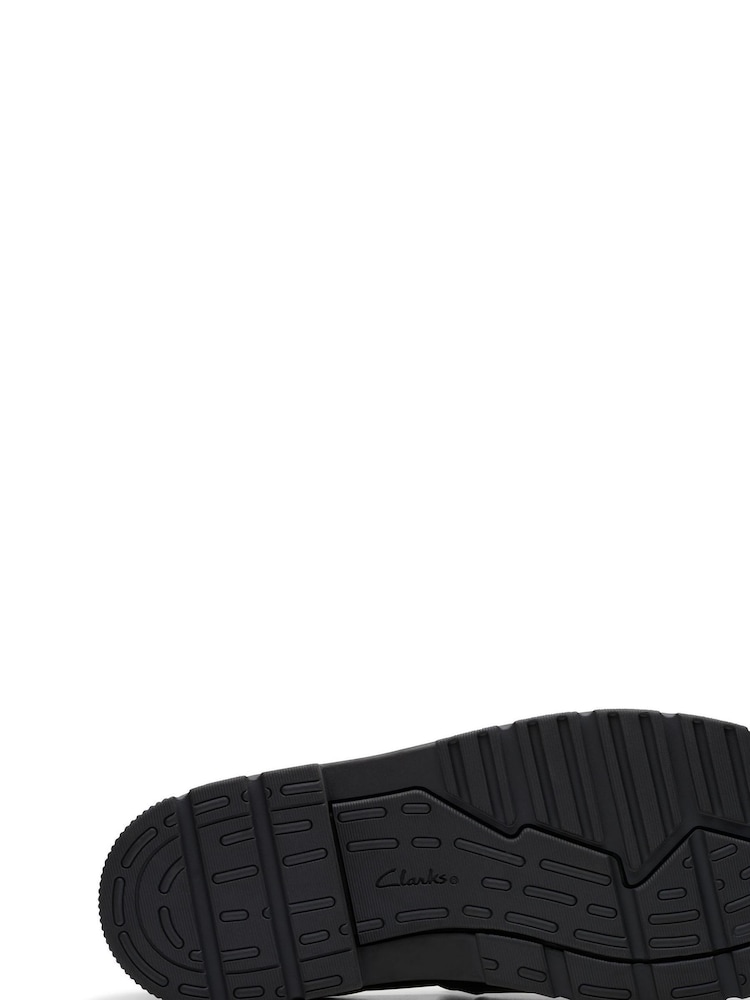 Clarks Black Wide Fit (E) Leather Lorcam Craft Shoes - Image 7 of 8
