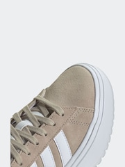 adidas Brown Grand Court Platform Suede Trainers - Image 6 of 9