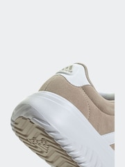 adidas Brown Grand Court Platform Suede Trainers - Image 7 of 9