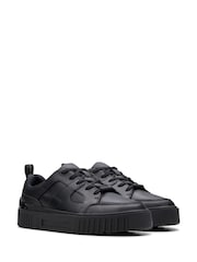 Clarks Black Wide Fit (G) Leather Oslo Flare Shoes - Image 4 of 7