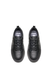 Clarks Black Wide Fit (G) Leather Oslo Flare Shoes - Image 6 of 7