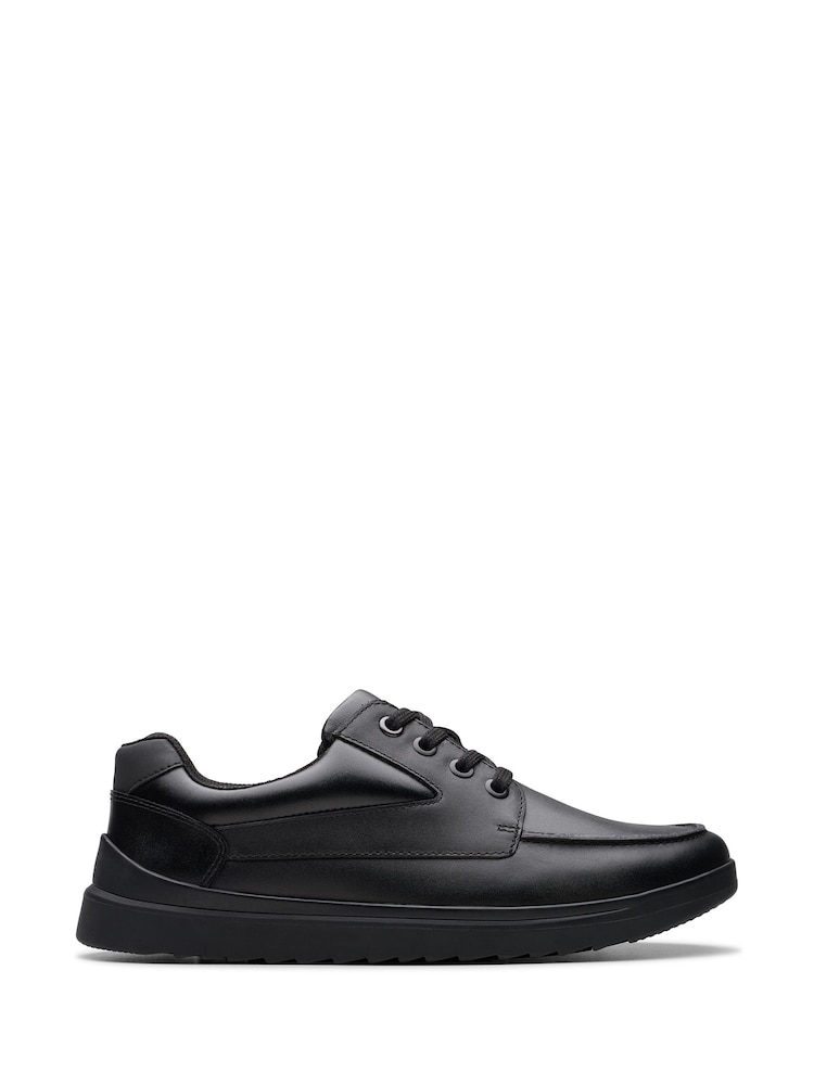 Clarks Black Wide Fit (G) Leather Keelan Flare Shoes - Image 1 of 7