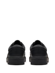 Clarks Black Wide Fit (G) Leather Lorcam Edge Shoes - Image 5 of 7
