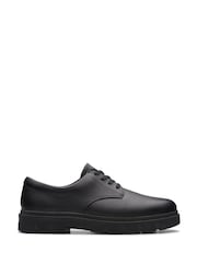 Clarks Black Wide Fit (G) Leather Lorcam Loop Shoes - Image 1 of 7