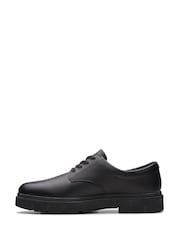 Clarks Black Wide Fit (G) Leather Lorcam Loop Shoes - Image 2 of 7