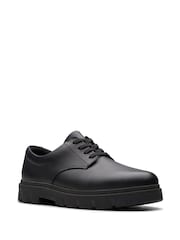 Clarks Black Wide Fit (G) Leather Lorcam Loop Shoes - Image 3 of 7