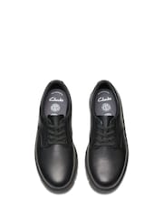 Clarks Black Wide Fit (G) Leather Lorcam Loop Shoes - Image 5 of 7