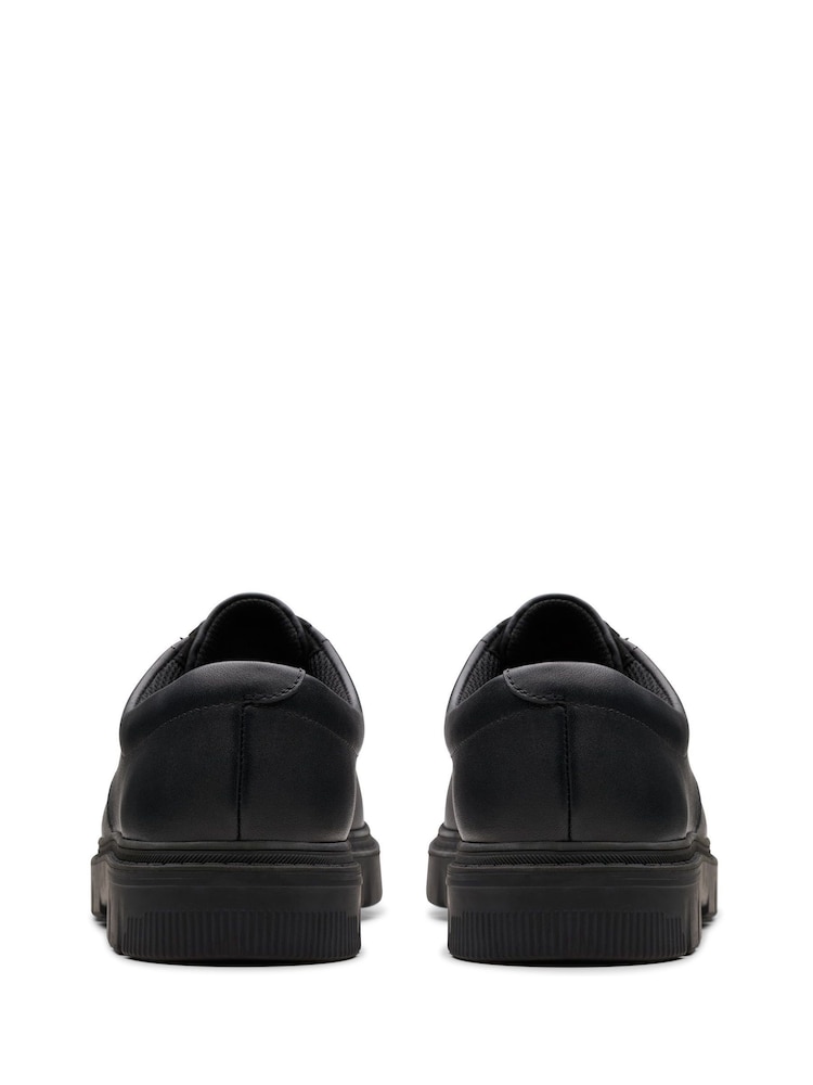 Clarks Black Wide Fit (G) Leather Lorcam Loop Shoes - Image 6 of 7