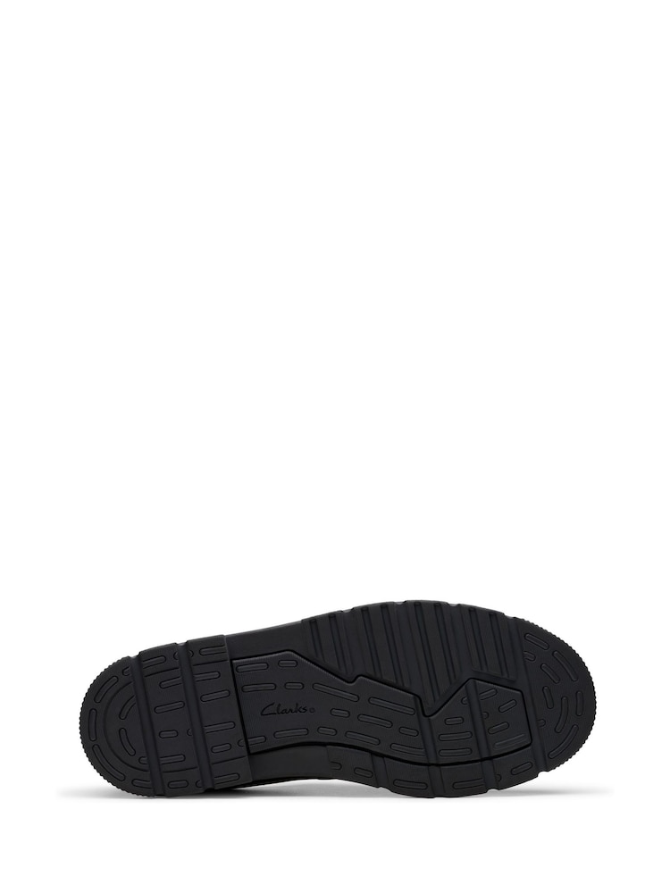 Clarks Black Wide Fit (G) Leather Lorcam Loop Shoes - Image 7 of 7