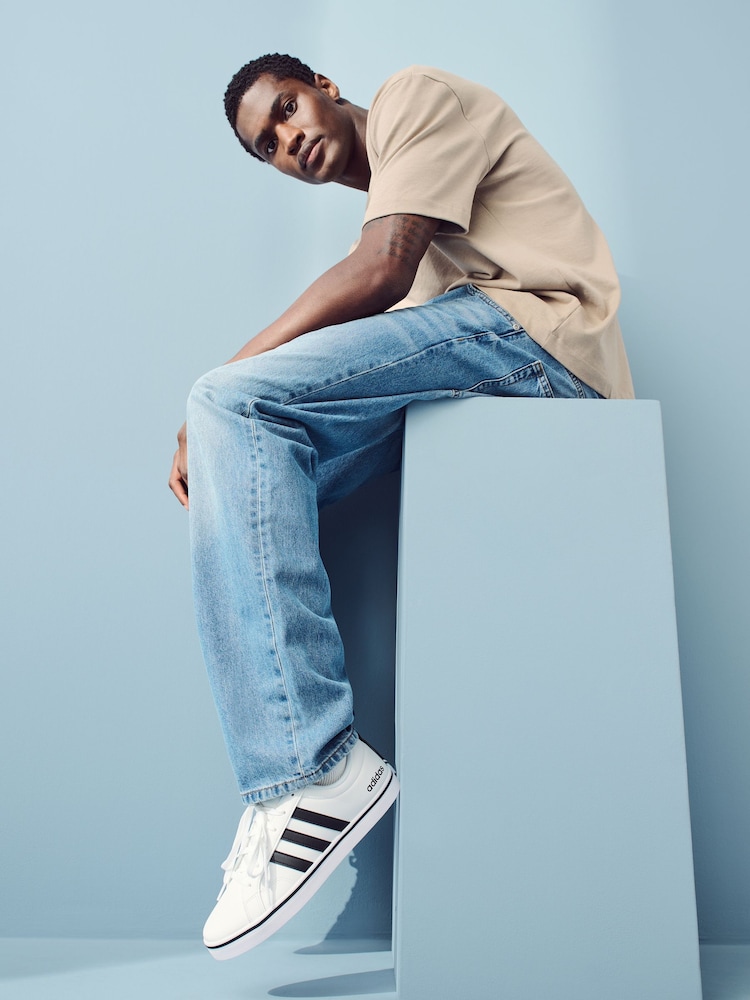 adidas White/Black VS Pace Trainers - Image 3 of 13