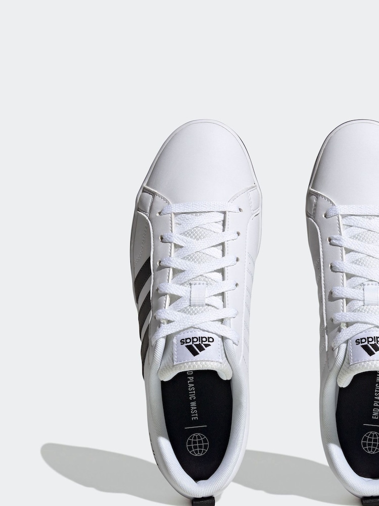 adidas White/Black VS Pace Trainers - Image 8 of 13