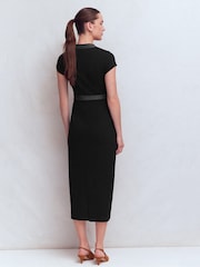 Boden Black Topstitch Ponte Dress - Image 3 of 5