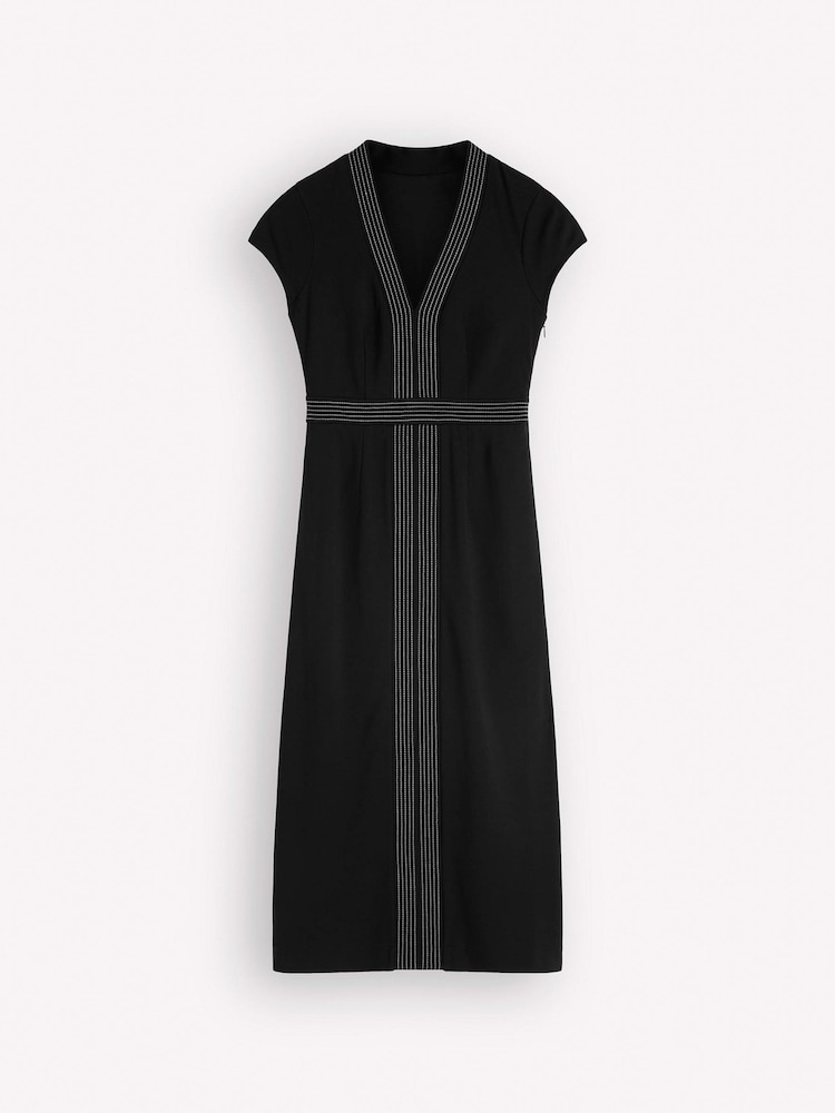 Boden Black Topstitch Ponte Dress - Image 5 of 5 Boden Black Topstitch Ponte Dress - Image 5 of 5