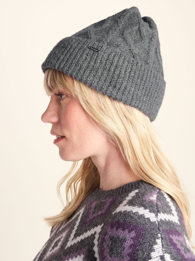 Gris - Tog 24 Janice Supersoft Cable Knit Beanie - Imagen 1 de 4 Gris - Tog 24 Janice Supersoft Cable Knit Beanie - Imagen 1 de 4