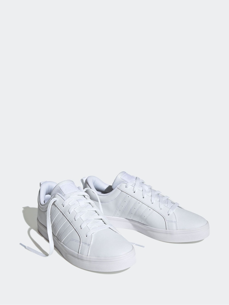 adidas White Chrome VS Pace Trainers - Image 5 of 11