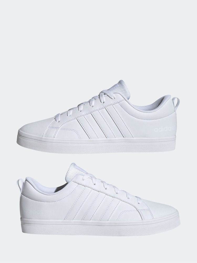 adidas White Chrome VS Pace Trainers - Image 7 of 11