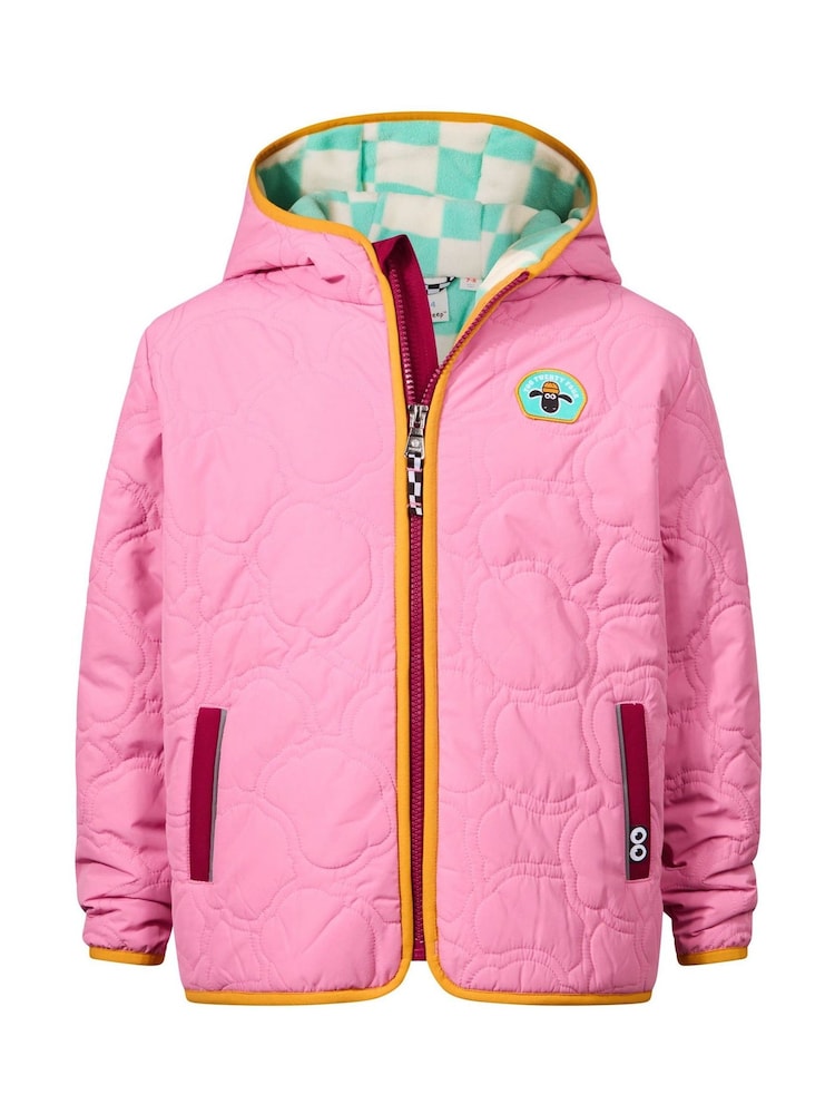 Tog 24 Pink Arapawa Shaun the Sheep Kids Insulated Quilted Coat Microfleece Lining - Image 6 of 6 Tog 24 Pink Arapawa Shaun the Sheep Kids Insulated Quilted Coat Microfleece Lining - Image 6 of 6