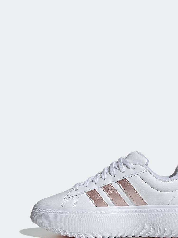 adidas White Grand Court Platform Shoes - Image 2 of 8
