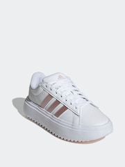 adidas White Grand Court Platform Shoes - Image 3 of 8