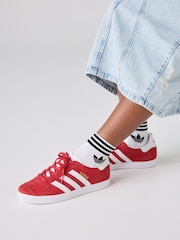 adidas Originals Dark Red Junior Gazelle Trainers - Image 1 of 14