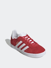 adidas Originals Dark Red Junior Gazelle Trainers - Image 10 of 14