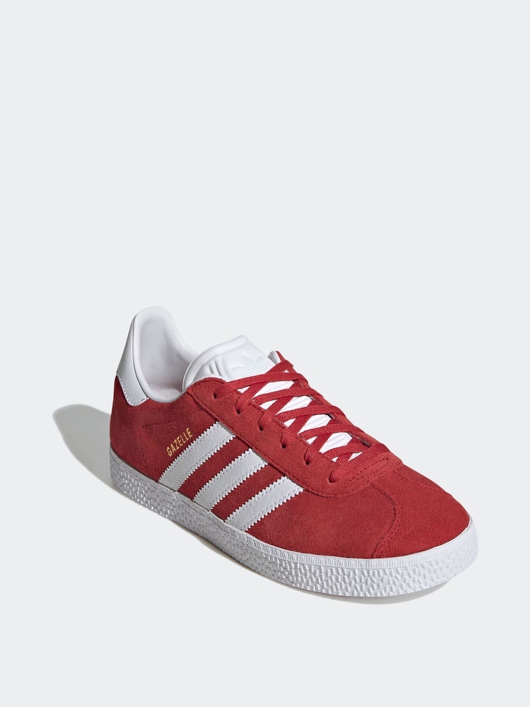 adidas Originals Dark Red Junior Gazelle Trainers - Image 10 of 14