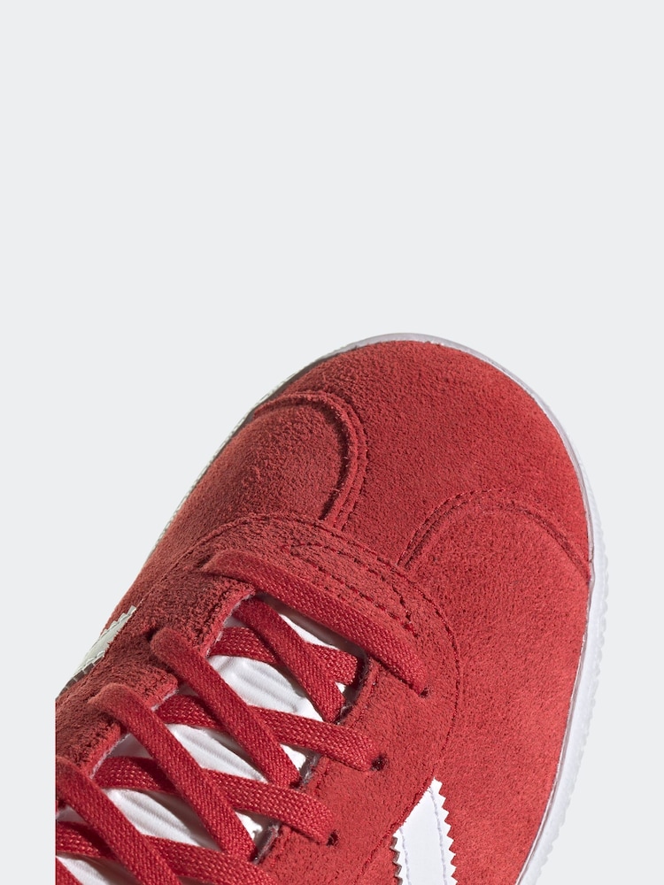 adidas Originals Dark Red Junior Gazelle Trainers - Image 13 of 14