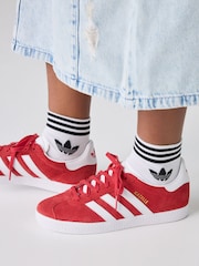 adidas Originals Dark Red Junior Gazelle Trainers - Image 3 of 14