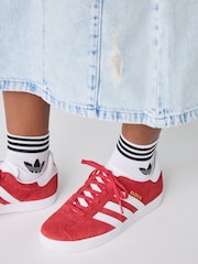 adidas Originals Dark Red Junior Gazelle Trainers - Image 4 of 14