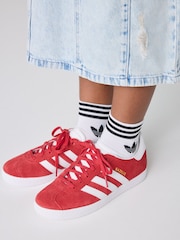 adidas Originals Dark Red Junior Gazelle Trainers - Image 5 of 14