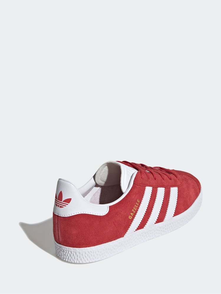 adidas Originals Dark Red Junior Gazelle Trainers - Image 9 of 14