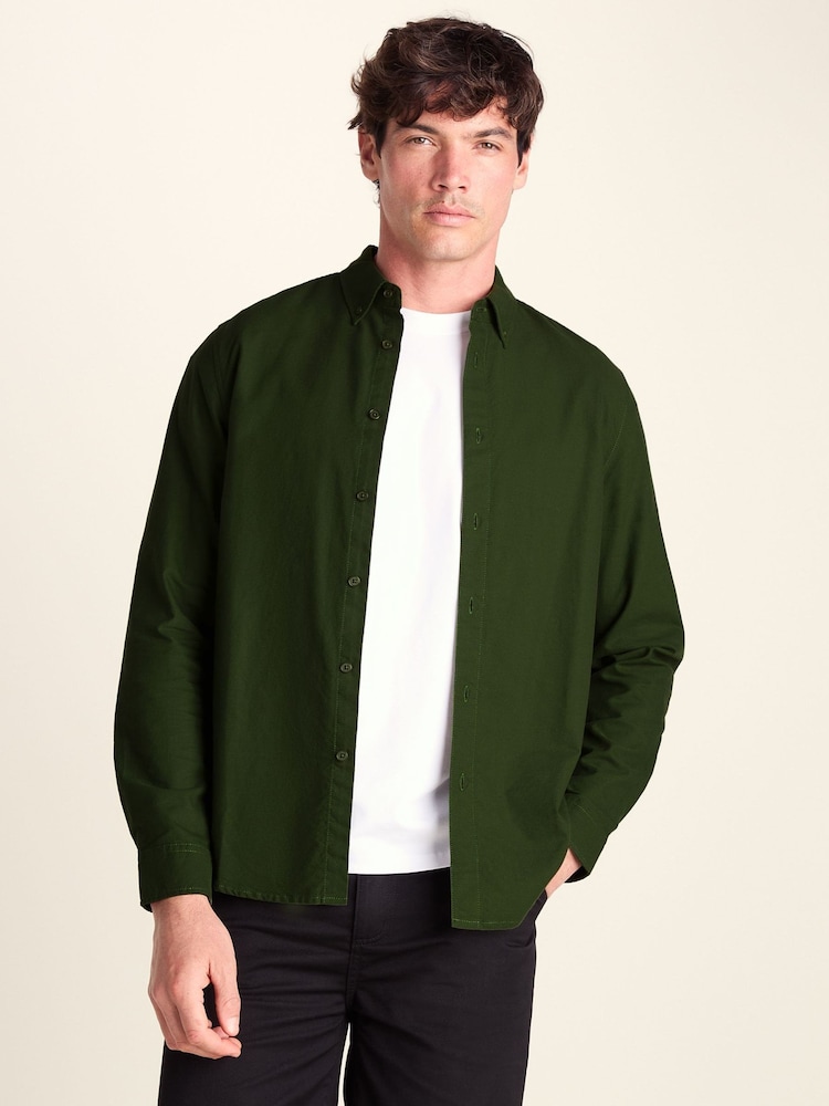 Tog 24 Green Barry Long Sleeved Cotton Oxford Shirt - Image 1 of 6 Tog 24 Green Barry Long Sleeved Cotton Oxford Shirt - Image 1 of 6