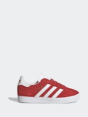 adidas original Red Kids Gazelle Trainers - Image 1 of 8