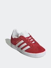 adidas original Red Kids Gazelle Trainers - Image 3 of 8