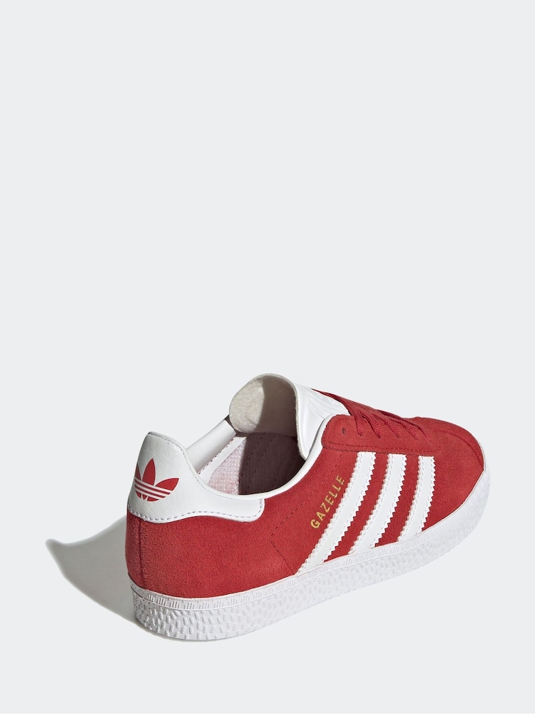 adidas original Red Kids Gazelle Trainers - Image 4 of 8