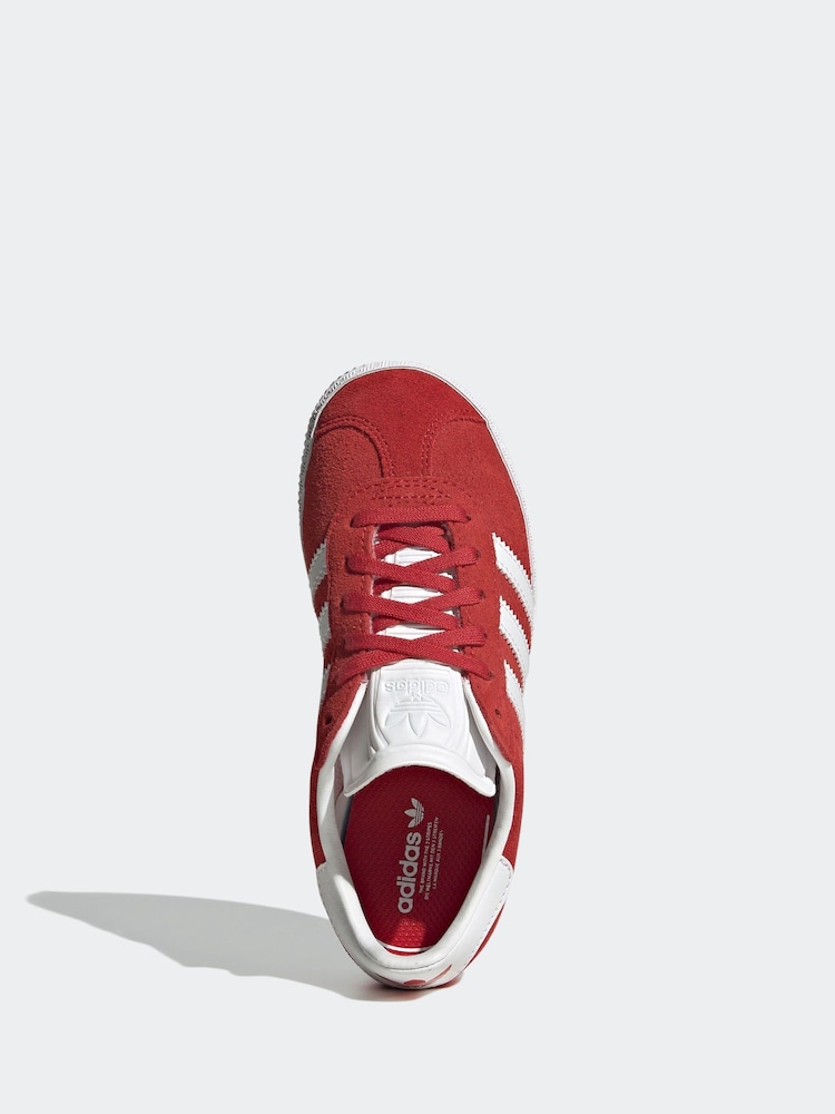 adidas original Red Kids Gazelle Trainers - Image 5 of 8