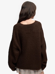 Marrón - Superdry Slouchy Brushed Knitted Jumper - Imagen 2 de 6