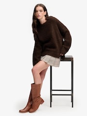 Marrón - Superdry Slouchy Brushed Knitted Jumper - Imagen 4 de 6