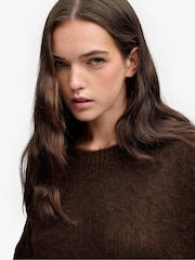 Marrón - Superdry Slouchy Brushed Knitted Jumper - Imagen 5 de 6