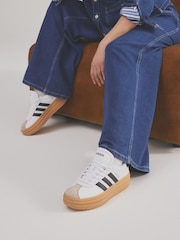 adidas White/Black VL Court Bold Trainers - Image 1 of 6
