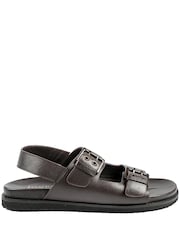 Jones Bootmaker Brown Whitaker Leather Buckle Sandals - Image 1 of 5