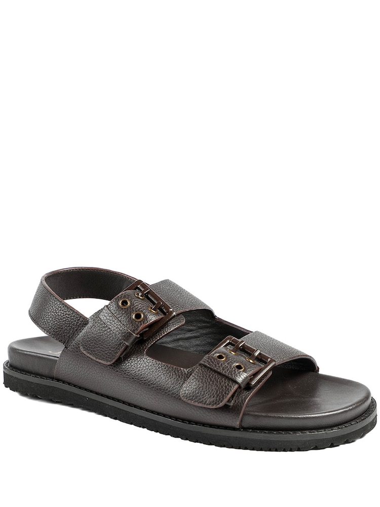 Jones Bootmaker Brown Whitaker Leather Buckle Sandals - Image 2 of 5 Jones Bootmaker Brown Whitaker Leather Buckle Sandals - Image 2 of 5
