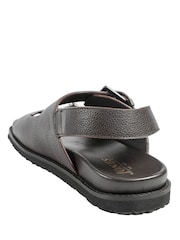 Jones Bootmaker Brown Whitaker Leather Buckle Sandals - Image 3 of 5