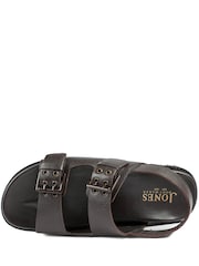 Jones Bootmaker Brown Whitaker Leather Buckle Sandals - Image 4 of 5