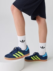 adidas Originals Dark Blue Junior Gazelle Trainers - Image 11 of 15