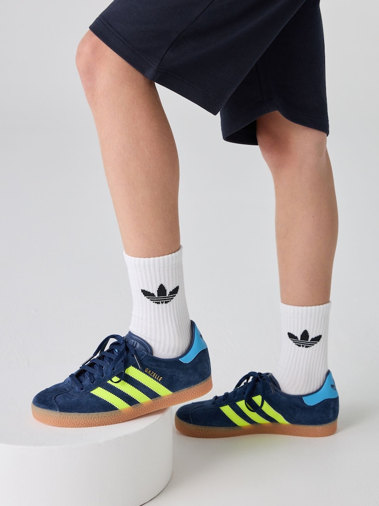 adidas Originals Dark Blue Junior Gazelle Trainers - Image 11 of 15